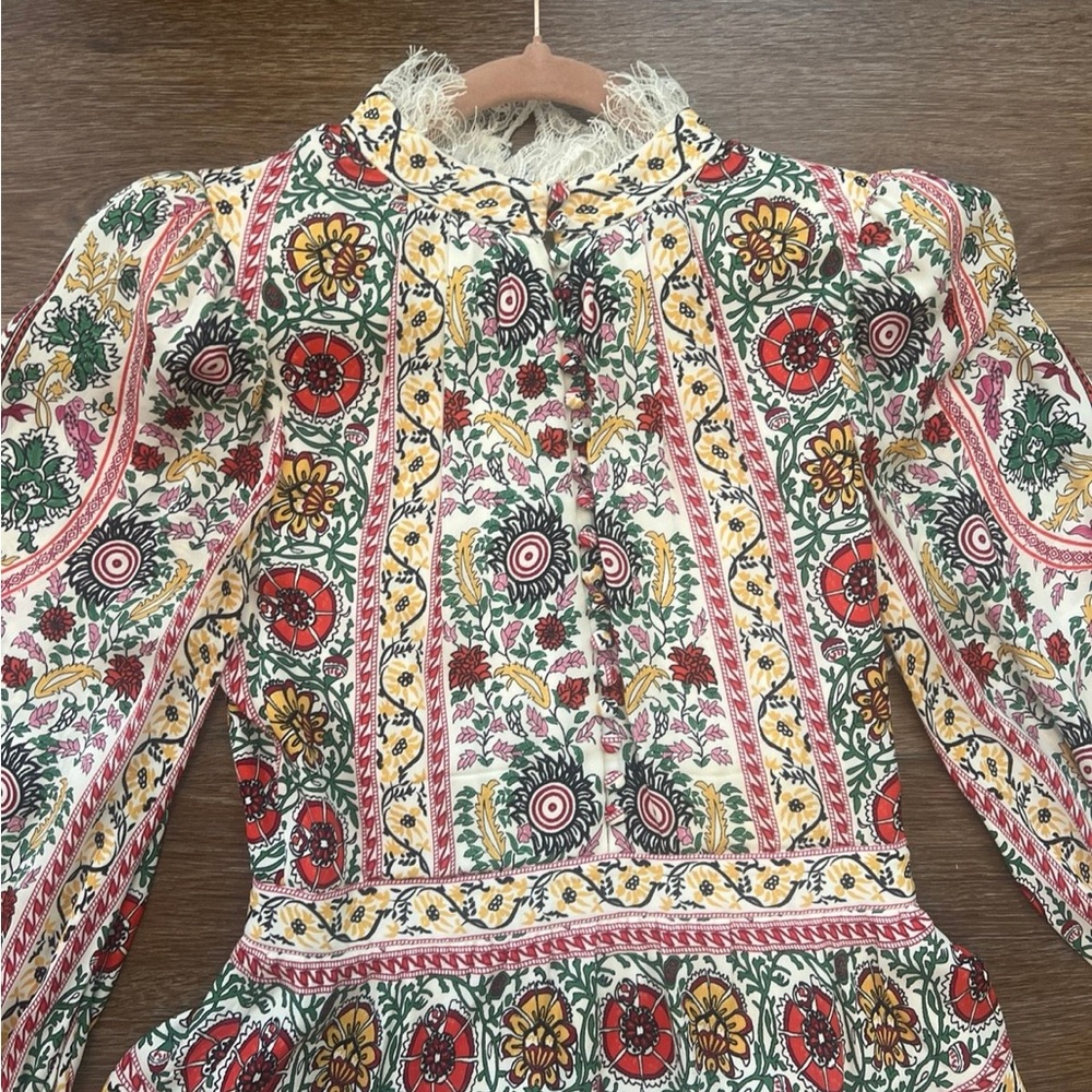 Alice + Olivia Lawson Mock Neck Floral Mini Dress - Picture 4 of 5